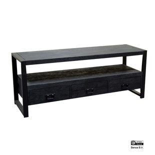 Britt 3 Drawer TV Cabinet Black 150