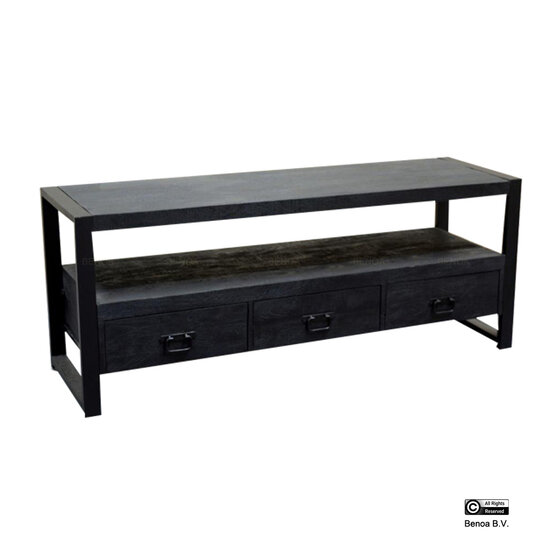 Benoa Britt 3 Drawer TV Cabinet Black 150
