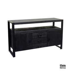 Britt 2 Door 3 Drawer Sideboard Black 135