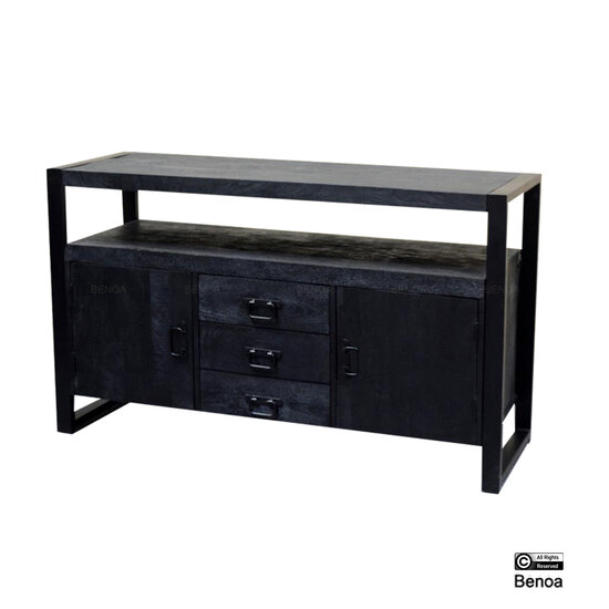 Benoa Britt 2 Door 3 Drawer Sideboard Black 135