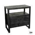 Benoa Britt 2 Drawer Cabinet Black 80