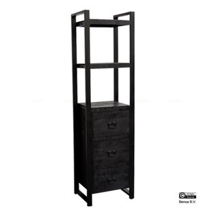 Britt 3 Drawer Bookshelf Black 55