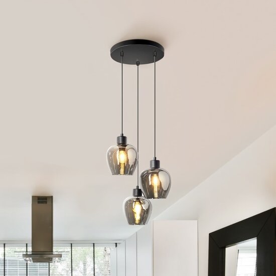 lumen 3 lichts smoke hanglamp