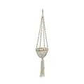 Bazar Bizar De Twisted Macrame Planthanger - Naturel Wit - S