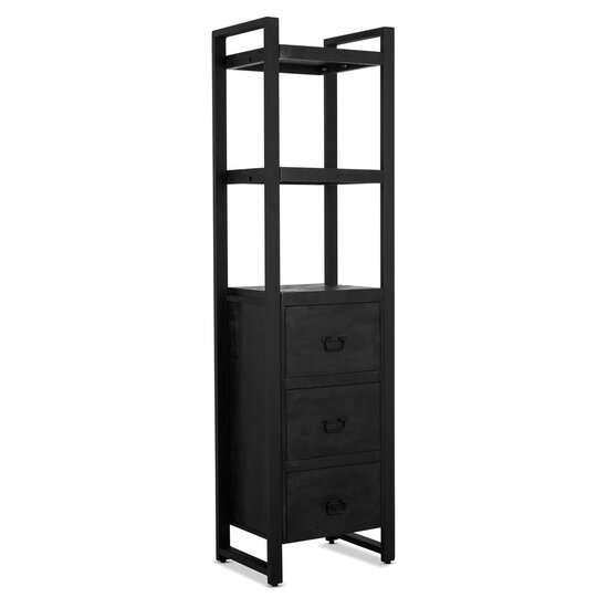 Benoa Britt 3 Drawer Bookshelf Black 55