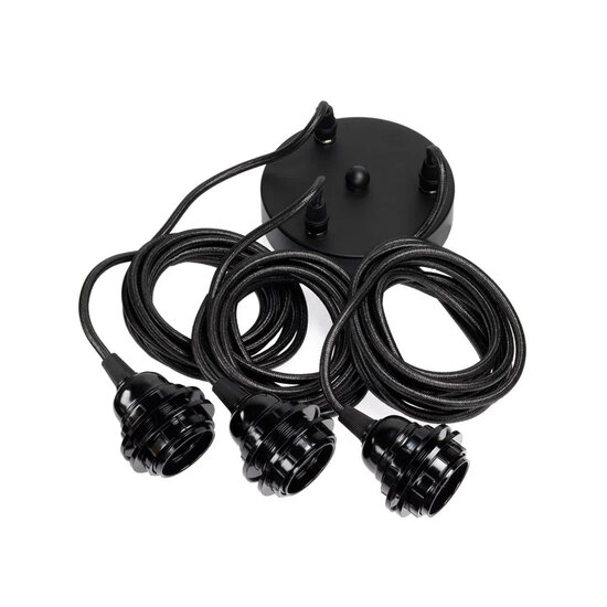 Hoopzi Lampfitting voor Plafond - Zwart - 3 Fittings