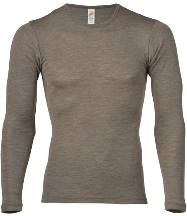 ENGEL Wol zijde LONGSLEEVE HEREN wollen ondergoed WALNOOT