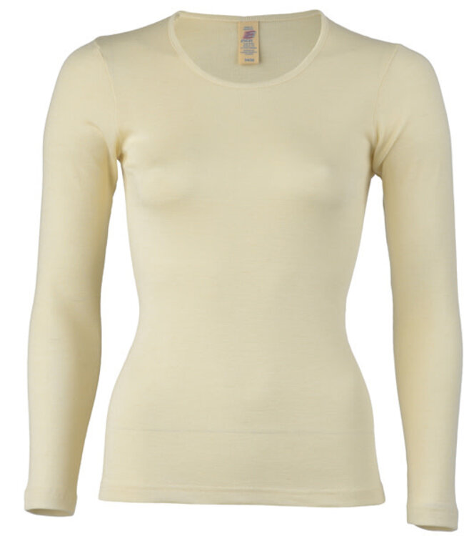 ENGEL Wol zijde longsleeve dames NATUREL wollen ondergoed
