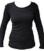 Engel Natur Wol zijde longsleeve dames ZWART wollen ondergoed