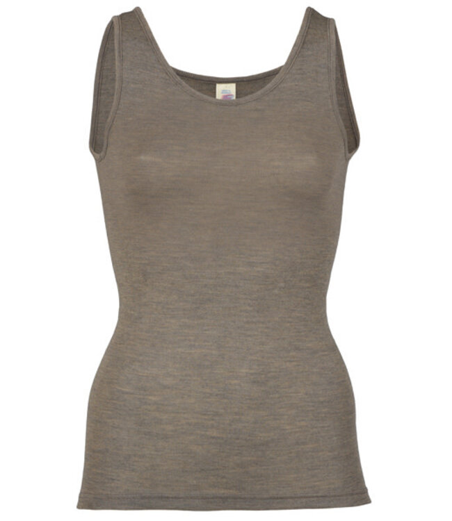 Engel Natur Wol zijde hemd dames WALNOOT wollen ondergoed