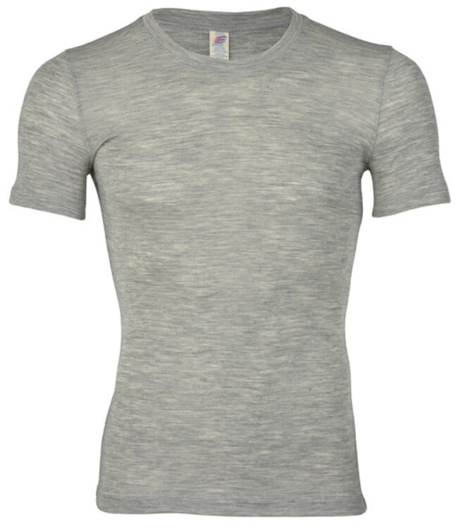 ENGEL wol zijde HEREN shirt met korte mouw GRIJS