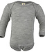 Engel ENGEL baby romper wol zijde met LANGE MOUW effen GRIJS