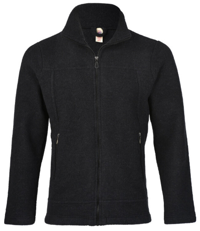 Engel Natur Wollen jas vest heren wolfleece ZWART