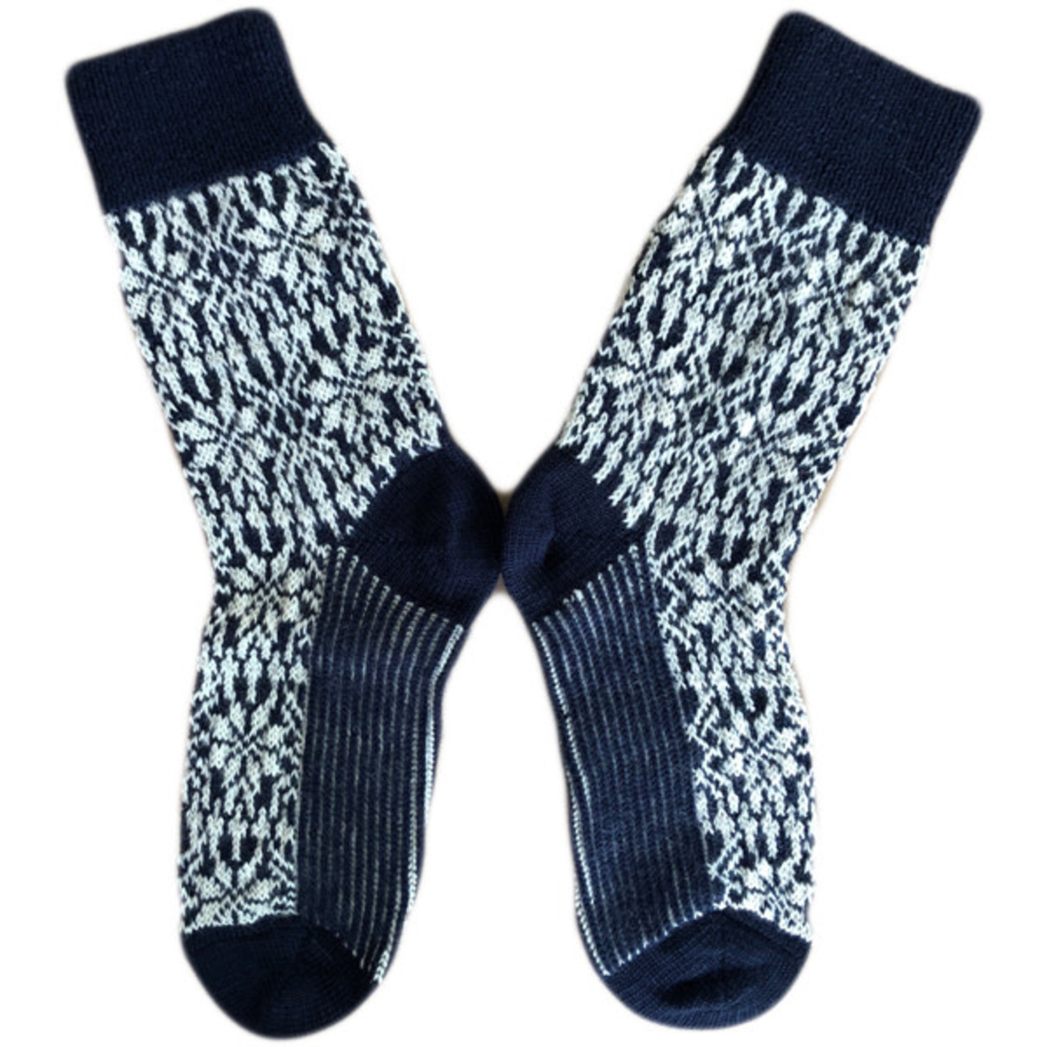 sokken Ploeg uitslag Hirsch Natur Noorse wollen sokken * Donkerblauw wit 030 70*| Natur-el -  Natur-el