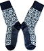 HIRSCH NATUR Noorse pure wollen sokken DONKERBLAUW WIT 030 70