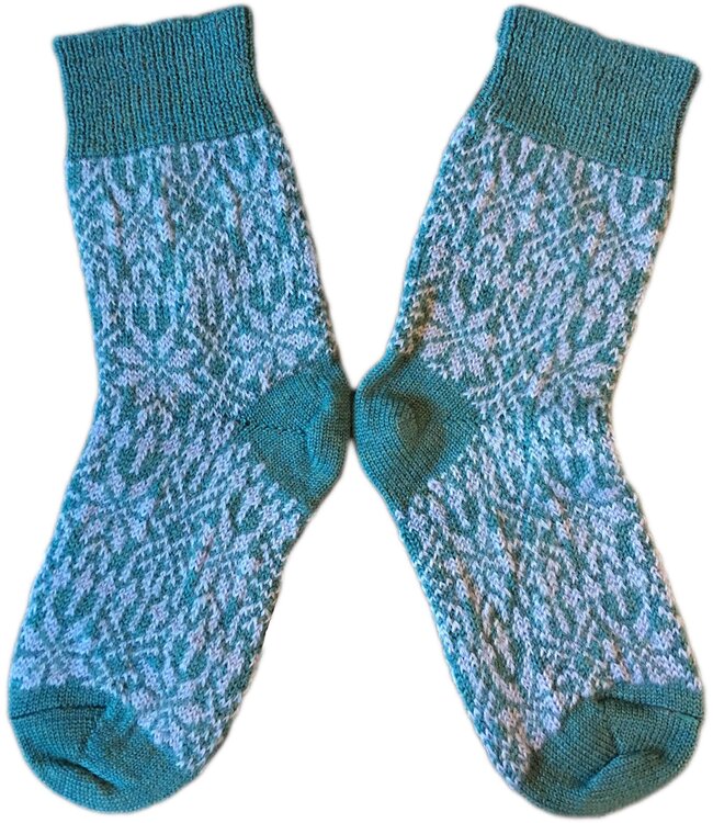 HIRSCH NATUR Noorse wollen sokken TURQUOISE LICHTBLAUW 030 157