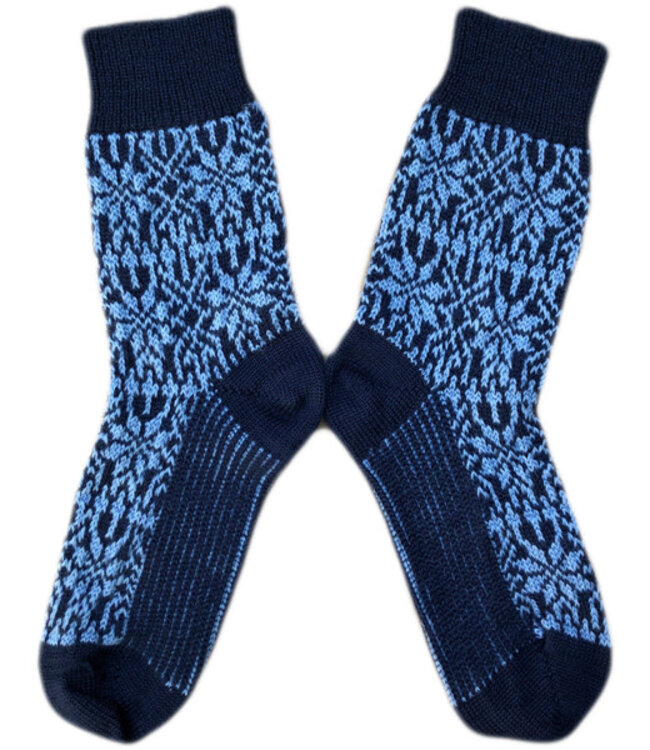 HIRSCH NATUR Noorse wollen sokken BLAUW DONKERBLAUW  030 88
