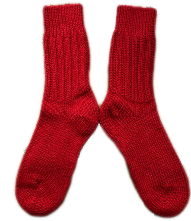 Hirsch Natur wollen sokken effen DIK ROOD 191 04