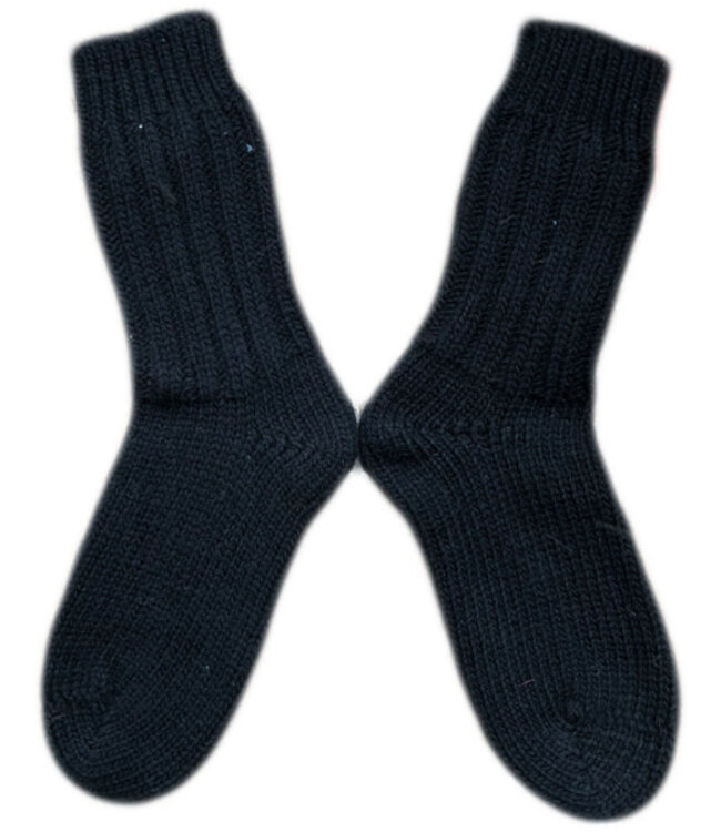 Hirsch Natur wollen sokken effen DIK ZWART 191 14