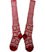 HIRSCH NATUR wollen Noorse KNIEKOUSEN rood wit 430 36