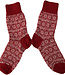 HIRSCH NATUR wollen Noorse DUNNE sokken ROOD WIT 156 36