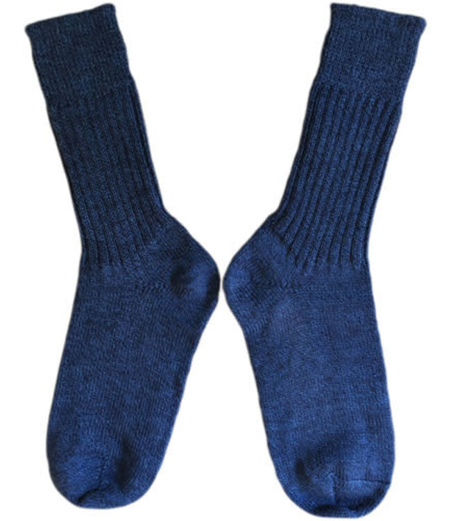 Hirsch Natur wollen sokken effen  JEANS BLAUW  151 09