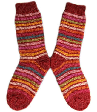 Hirsch Natur Hirsch Natur wollen sokken kind dik REGENBOOG ROOD 016K 31