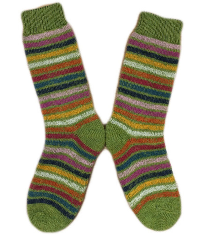 Hirsch Natur wollen sokken kind dik REGENBOOG GROEN 016K 54