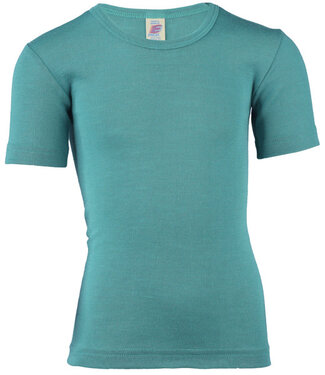 Engel ENGEL shirt korte mouw wol zijde kind IJSVOGEL effen