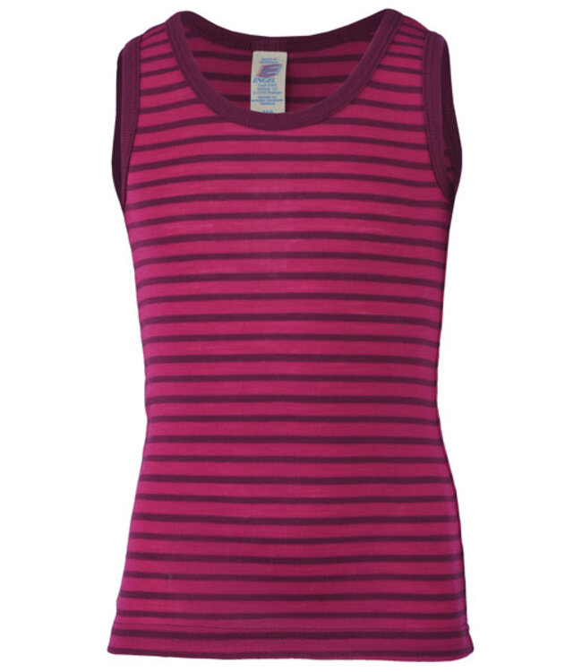 Engel Natur hemd wol zijde kind GESTREEPT Framboos orchidee