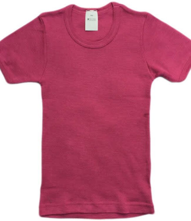 HOCOSA shirt korte mouw wol zijde kind FUCHSIA