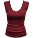 HOCOSA hemd brede bandjes wol zijde v-hals dames BORDEAUX