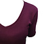 Hocosa shirt korte mouw wol zijde v-hals BORDEAUX dames