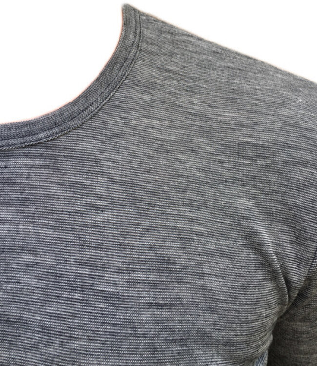 HOCOSA shirt korte mouw wol zijde heren GRIJS MELANGE