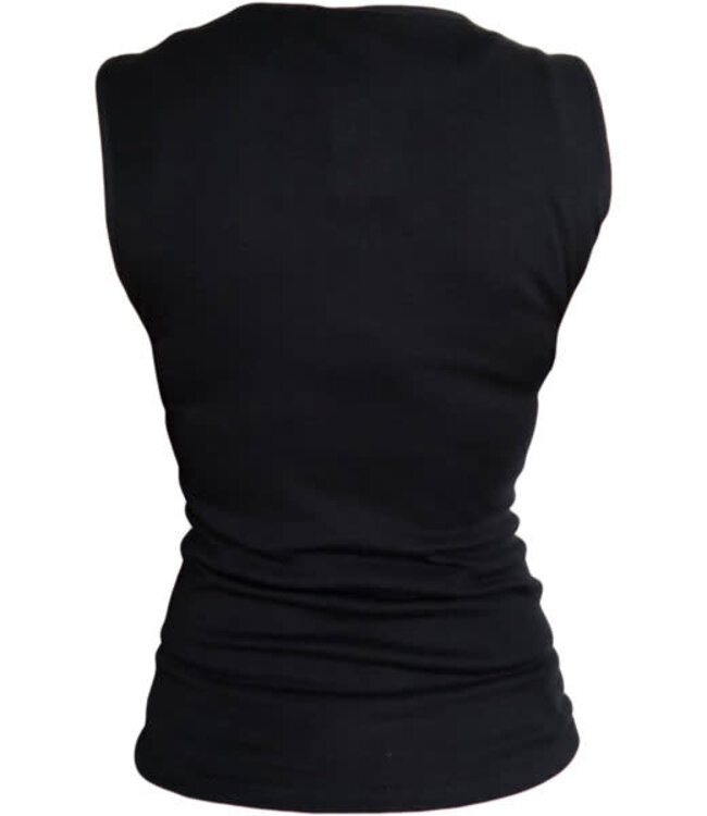 HOCOSA hemd brede bandjes wol zijde v-hals dames ZWART