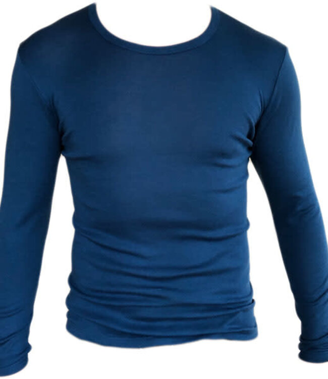 HOCOSA longsleeve van biologische wol zijde heren BLAUW