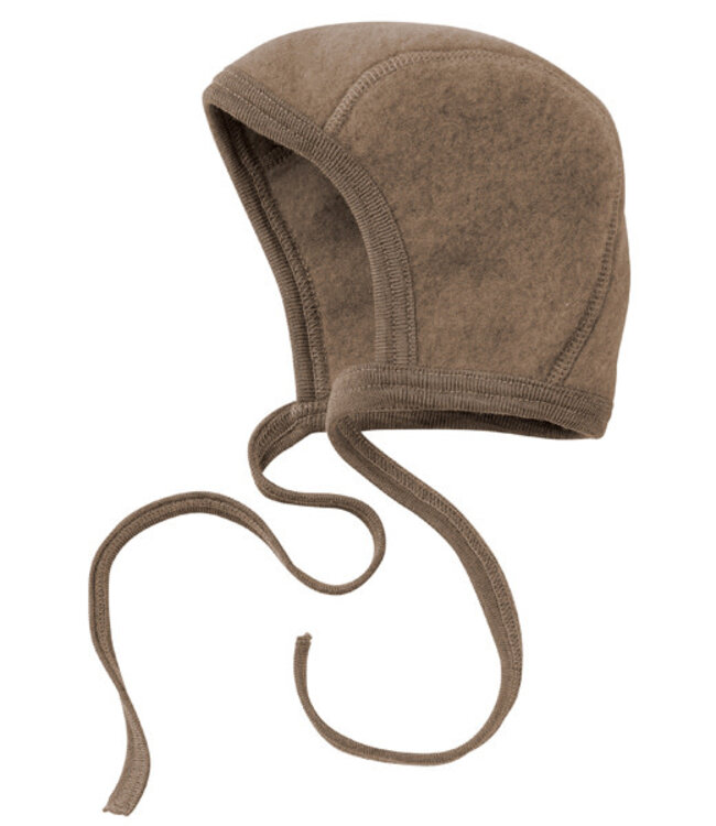 ENGEL NATUR wollen strikmutsje BABY wolfleece WALNOOT