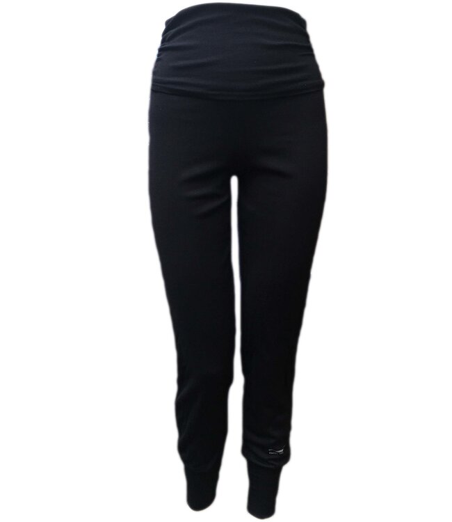 ENGEL NATUR Wol zijde yoga broek dames ZWART 240 gr/m2