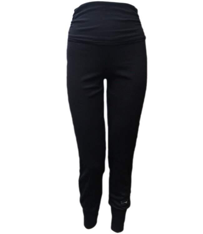 ENGEL NATUR Wol zijde yoga broek dames ZWART 240 gr/m2