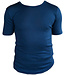 HOCOSA shirt korte mouw wol zijde heren BLAUW