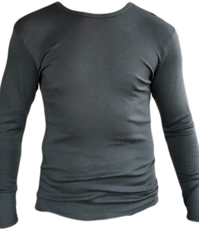 HOCOSA longsleeve van biologische wol zijde heren ANTRACIET