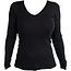 Hocosa - longsleeve wol zijde dames * zwart v-hals *