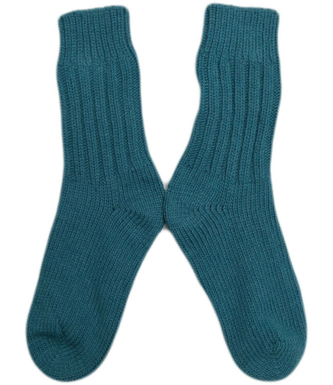 Hirsch Natur wollen sokken effen dik  PETROL 191 21