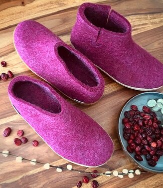 Glerups GLERUPS wollen sloffen pantoffels LAARS CRANBERRY