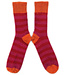 Hirsch Natur HIRSCH wollen sokken KIND gestreept ROZE MANGO 015 186