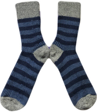 Hirsch Natur HIRSCH wollen sokken BABY gestreept GRIJS BLAUW 015 187