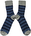 Hirsch Natur HIRSCH wollen sokken BABY gestreept GRIJS BLAUW 015 187
