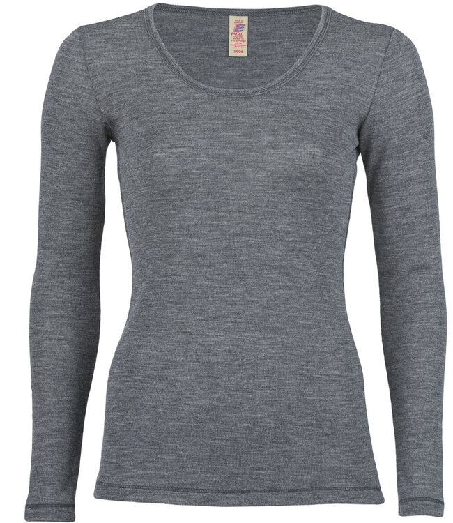 ENGEL Wollen longsleeve dames van biologische wol LEISTEEN