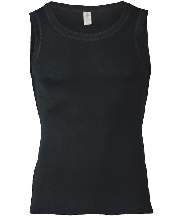 ENGEL hemd biologische wol en zijde heren ZWART