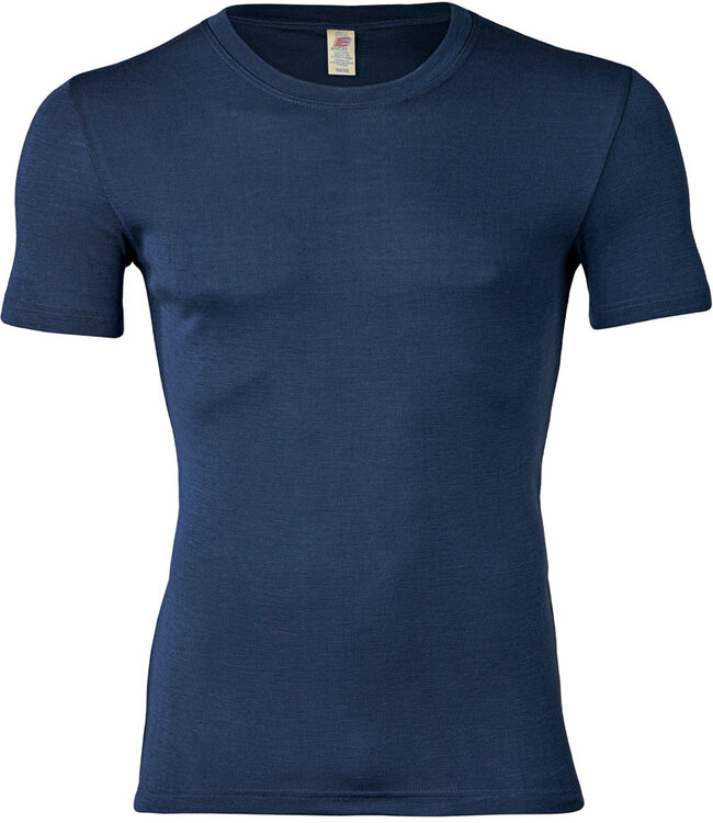 ENGEL wol zijde HEREN shirt met korte mouw NAVY